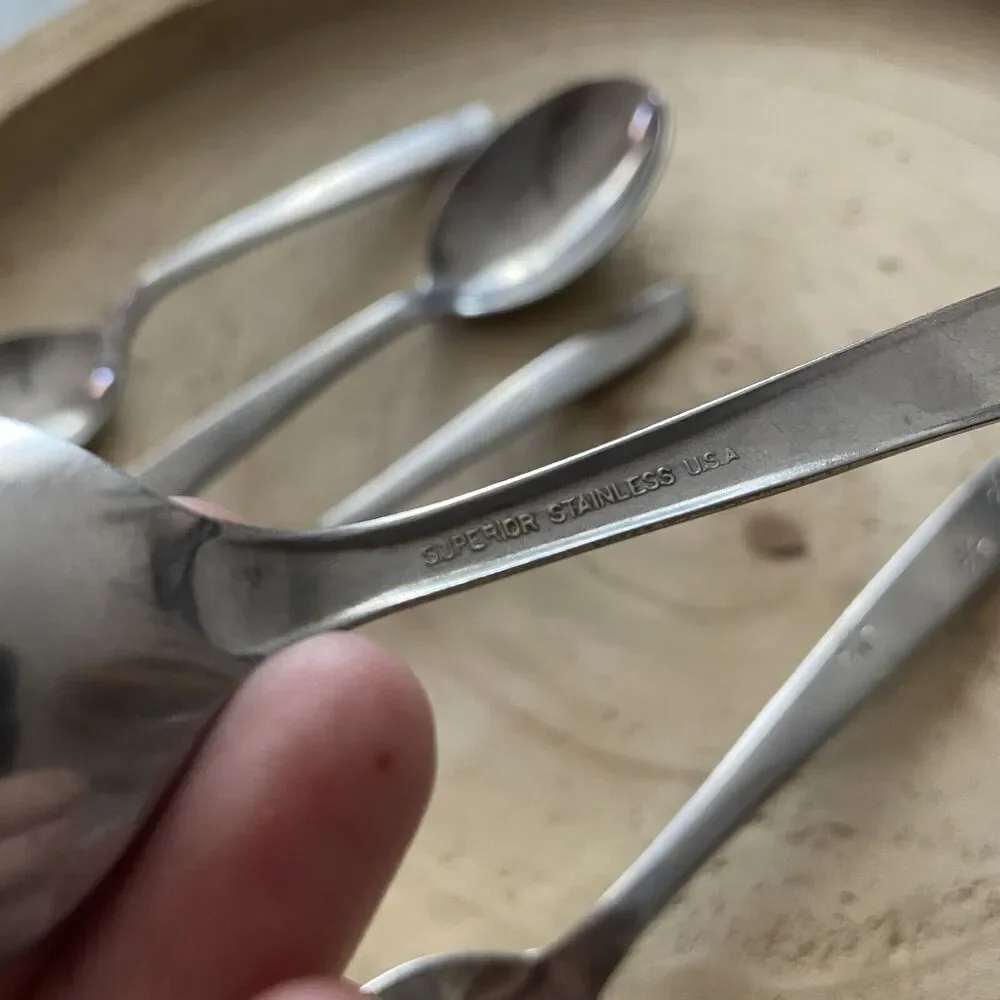 Superior Stainless GALAXY Flatware Silverware Spoons Lot Of 5 Vintage